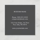 Modernes, elegantes Grey Kraft Paper Consultant Quadratische Visitenkarte (Rückseite)