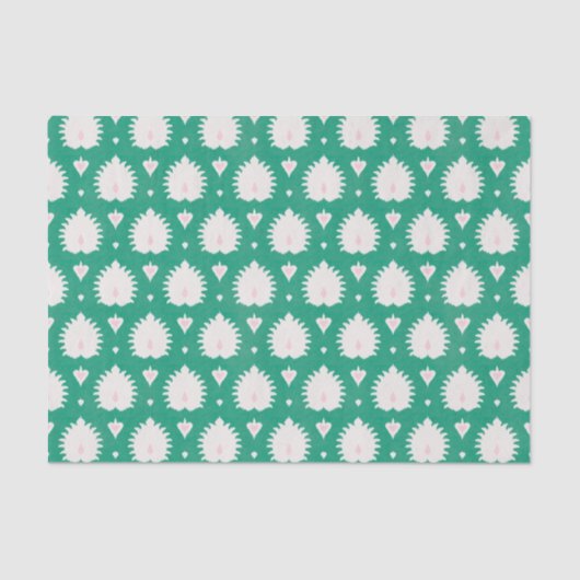 Modernes, elegantes, grünes, rosa Farbmuster Seidenpapier (Vorderseite)