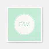 Modernes, elegantes, grünes Vorlagenmonogramm Serviette (Vorderseite)