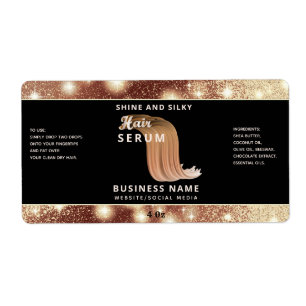 Modernes, elegantes Haar-Script-Serumlabel