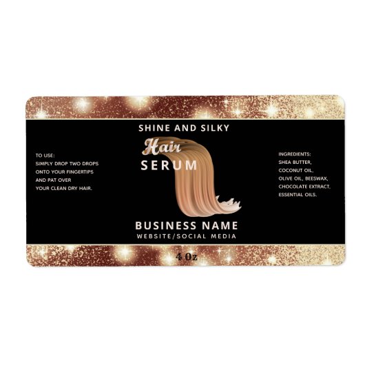 Modernes, elegantes Haar-Script-Serumlabel (Vorne)