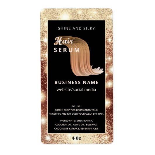 Modernes, elegantes Haar-Script-Serumlabel (Vorne)