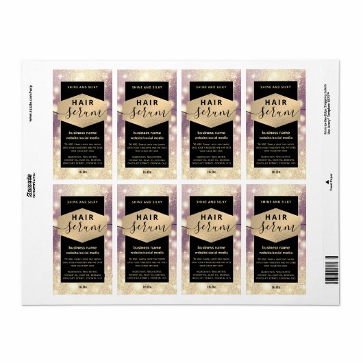 Modernes, elegantes Haar-Script-Serumlabel (Vorne)