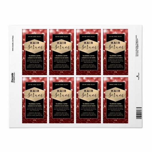 Modernes, elegantes Haar-Script-Serumlabel (Vorne)