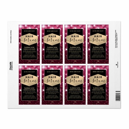 Modernes, elegantes Haar-Script-Serumlabel (Vorne)