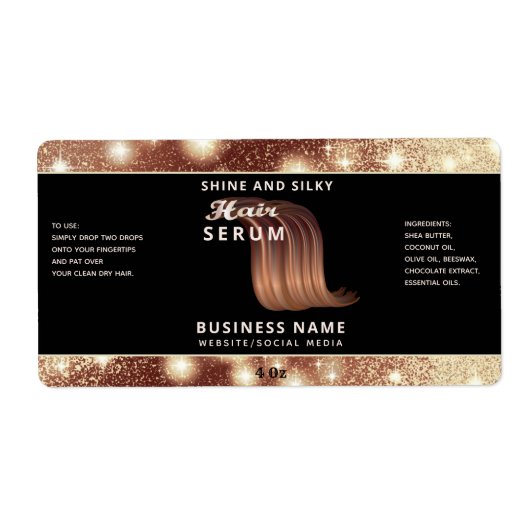 Modernes, elegantes Haar-Script-Serumlabel (Vorne)