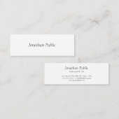 Modernes elegantes, handgeschriebenes, einfaches T Mini Visitenkarte (Vorne/Hinten)