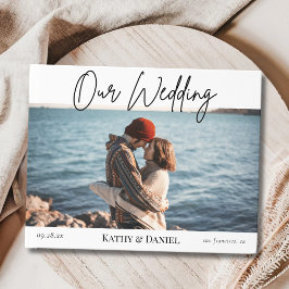 Modernes, elegantes, handgeschriebenes Foto Hochze Gästebuch