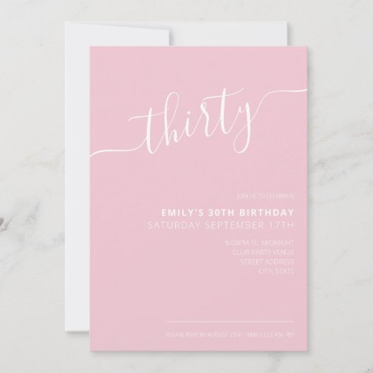 Modernes, elegantes handgeschriebenes Skript 30. G Einladung (Vorderseite)