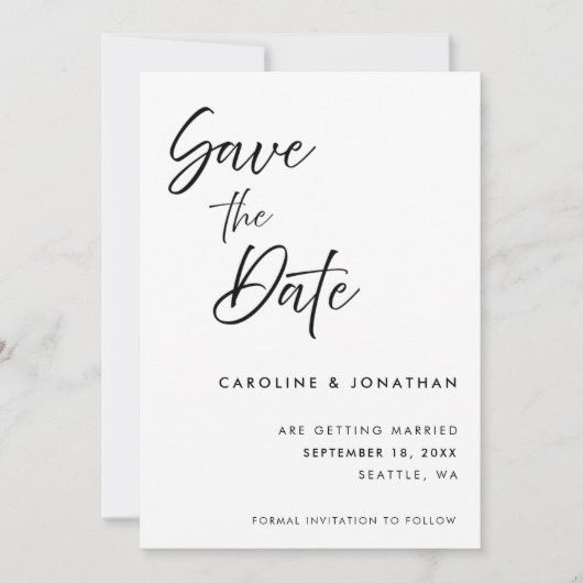 Modernes, elegantes, handgeschriebenes Skript | Ho Save The Date (Vorderseite)