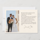 Modernes, elegantes, handschriftlich 2 Fotos Dankeskarte (Rückseite)