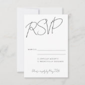 Modernes, elegantes Handwriting Schwarz-weiß Weddi RSVP Karte (Vorderseite)