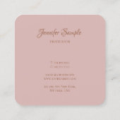 Modernes, elegantes Handwriting-Script Quadratische Visitenkarte (Rückseite)