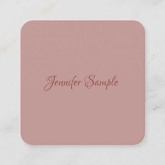 Modernes, elegantes Handwriting-Script Quadratische Visitenkarte (Vorderseite)