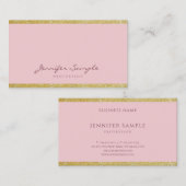 Modernes, elegantes Handwriting-Skript Pink Gold S Visitenkarte (Vorne/Hinten)