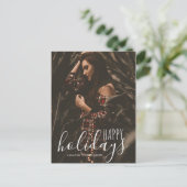 Modernes elegantes Happy Holidays Script-Foto Postkarte (Stehend Vorderseite)