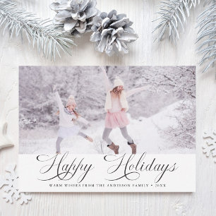 Modernes elegantes Happy Holidays Weihnachts-Foto Feiertagskarte