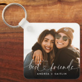 Modernes elegantes Heart Script Bestfriends BESTE Schlüsselanhänger (Vorderseite)