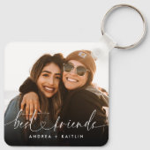 Modernes elegantes Heart Script Bestfriends BESTE Schlüsselanhänger (Rückseite)