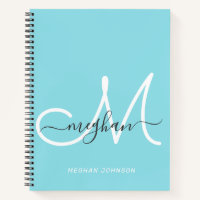 Modernes, elegantes, hellblaues Script Monogram