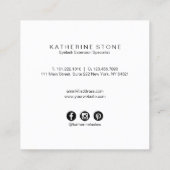 Modernes elegantes helles aquamarines u. Gold Quadratische Visitenkarte (Rückseite)