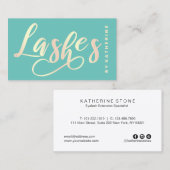 Modernes elegantes helles aquamarines u. Gold Visitenkarte (Vorne/Hinten)