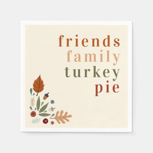 Modernes Elegantes Herbst Erntedank Abendessen Serviette (Vorderseite)