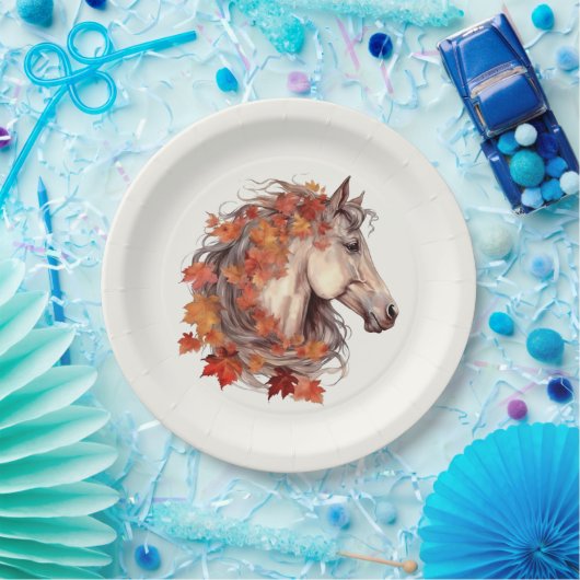 Modernes Elegantes Herbst Pferd Erntedank Pappteller (Party)