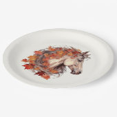 Modernes Elegantes Herbst Pferd Erntedank Pappteller (Schrägansicht)