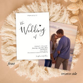 Modernes elegantes Herz-Kalligrafie-Foto Hochzeit Einladung