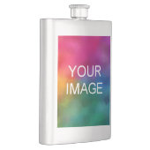 Modernes Elegantes Hochladen Ihres Fotos oder Logo Flachmann (Rechts)