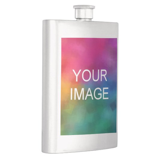 Modernes Elegantes Hochladen Ihres Fotos oder Logo Flachmann (Rechts)