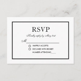 Modernes elegantes Hochzeitschwarz-Weiß-UAWG RSVP Karte