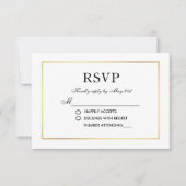 Modernes elegantes Hochzeitschwarz-Weiß-UAWG RSVP Karte (Vorderseite)