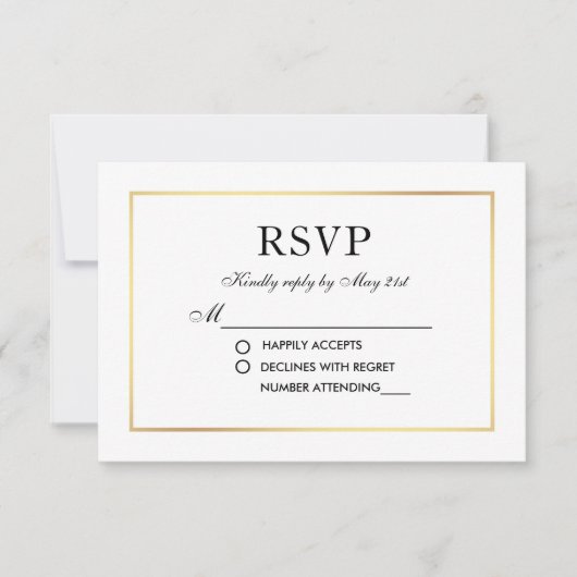 Modernes elegantes Hochzeitschwarz-Weiß-UAWG RSVP Karte (Vorderseite)