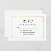 Modernes elegantes Hochzeitschwarz-Weiß-UAWG RSVP Karte (Vorne/Hinten)
