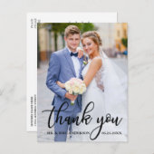 Modernes, elegantes Hochzeitsdanken Danke an das B Postkarte (Vorne/Hinten)