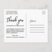 Modernes, elegantes Hochzeitsdanken Danke an das B Postkarte (Rückseite)