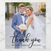 Modernes, elegantes Hochzeitsdanken Danke an das B Weinetikett (Einzelnes Label)