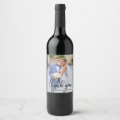 Modernes, elegantes Hochzeitsdanken Danke an das B Weinetikett (Vorderseite)