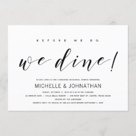 Modernes elegantes Hochzeitsdinner Probe Einladung