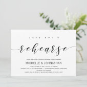 Modernes elegantes Hochzeitsdinner Probe Einladung (Stehend Vorderseite)