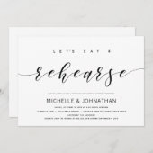 Modernes elegantes Hochzeitsdinner Probe Einladung (Vorne/Hinten)