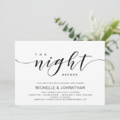 Modernes elegantes Hochzeitsdinner Probe Einladung (Stehend Vorderseite)