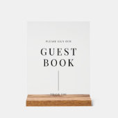 Modernes Elegantes Hochzeitsguestbook Acrylschild (Vorderseite)