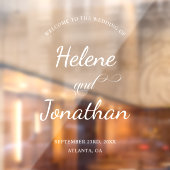 Modernes elegantes HochzeitsMirror Decal Willkomme Fensteraufkleber (Blatt 2)