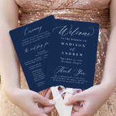 Modernes, elegantes Hochzeitsprogramm der Marine f Fächer