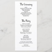 Modernes, elegantes Hochzeitsprogramm für Fotos Programm (Rückseite)