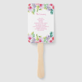 Modernes, elegantes Hochzeitsprogramm für Wasserfa Fächer (Rückseite)