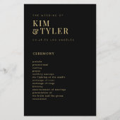 Modernes, elegantes Hochzeitsprogramm in Gold und  (Vorne)